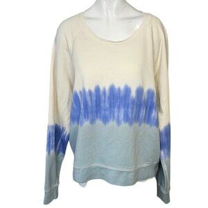 Rails Womens Theo Sweatshirt in Ocean Tie Dye, Long Sleeve, Cotton, Modal,Large